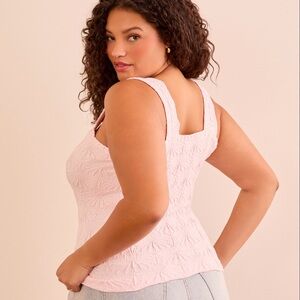 ARULA Pink Textured Tank Top